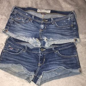 Hollister Low-Rise Jean shorts, Lightly distressed